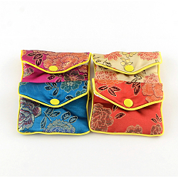 Bolsas de tela con cremallera rectángulo, bolsa, bolso, color mezclado, 7x8 cm