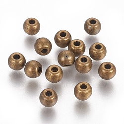 Tibetischer stil legierung perlen, Bleifrei und Nickel frei und Cadmiumfrei, Antik Bronze Farbe, Runde, 5 mm Durchmesser, Bohrung: 1.5 mm