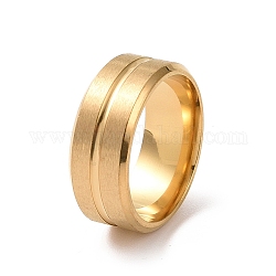 201 кольцо из нержавеющей стали с рифленой линией для женщин, золотые, внутренний диаметр: 17 мм