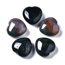 Pierres de guérison en agate indienne naturelle, coeur amour pierres, pierres de palme de poche pour équilibrer le reiki, 29~30x30~31x12~15mm