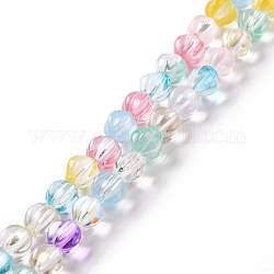 Transparent Glass Beads Strands, Lantern, Colorful, 8.5x7.5x8mm, Hole: 1.2mm, about 45~46pcs/strand, 14.37 inch(36.5cm)