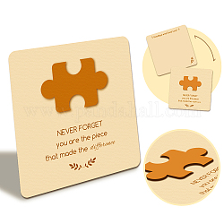 WADORN Wooden Commemorative Cards for Colleagues Farewell, 5.1x5.1Inch Jigsaw Handmade Wooden Card for Colleague Retirement Square Wooden Commemorative Cards for Graduation Farewell DIY Handmade Gift