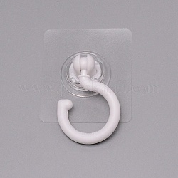 Plastic Rotate Hook Hangers, with Adhesive Stickers, White, 105x75x27mm