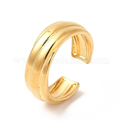 Placage ionique (ip) 304 anneau de manchette ouvert doublé en acier inoxydable pour femme, véritable 18k plaqué or, nous taille 7 (17.4 mm)