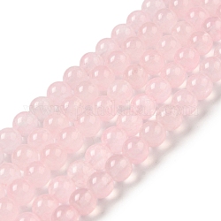 Natürliche und gefärbte Perle Malaysia Jade Stränge, Runde, rosa, 8 mm, Bohrung: 1.0 mm, ca. 48 Stk. / Strang, 15 Zoll