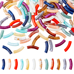 Kit per la creazione di braccialetti curvi fai-da-te dicosmetic, comprese le perle di tubi curvi in pietra preziosa imitazione acrilica, filo elastico, colore misto, perline: 216 pz / borsa