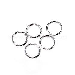 304 anelli di salto in acciaio inox, anelli di salto aperti, colore acciaio inossidabile, 6x0.7mm, 21 gauge, diametro interno: 4.6mm