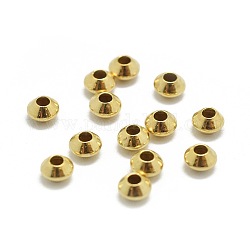 Perline distanziali in oro giallo, 1/20 oro 14k pieno, cadmio & nichel &piombo libero, rondelle, 3x2mm, Foro: 1.2 mm