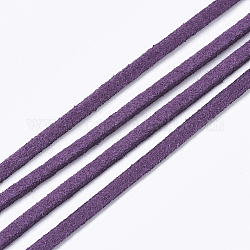 Шнуры из искусственной замши, искусственная замшевая кружева, фиолетовые, 2.5~2.8x1.5 мм, около 1.09 ярда (1 м) на прядь