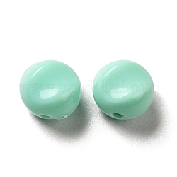 Opake Legierung Perlen, Flachrund, Aquamarin, 9.5~10x12 mm, Bohrung: 1.8 mm, ca. 1110 Stk. / 500 g