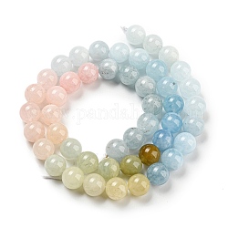 Chapelets de perles en morganite naturelle, ronde, 8mm, Trou: 0.9mm, Environ 46~49 pcs/chapelet, 15.16''~15.75'' (38.5~40 cm)