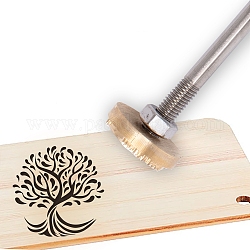Stamping Embossing Soldering Brass with Stamp, for Cake/Wood, Tree Pattern, 60mm
