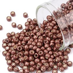 Toho perles de rocaille rondes, Perles de rocaille japonais, mat, (564f) cabernet galvanisé mat, 8/0, 3mm, Trou: 1mm, environ 1110 pcs/50 g