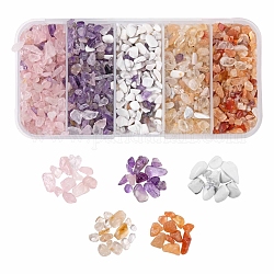 150g 5 perles de puces de pierres précieuses mélangées naturelles de style, pas de trous / non percés, 2~8x2~4mm, 30g / style