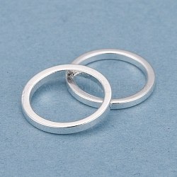 Anillos de enlace de latón, Plateado de larga duración, anillo redondo, 925 plata esterlina, 10x1mm, diámetro interior: 8 mm