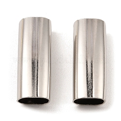 Brass Tube Beads, Curved Tube, Platinum, 23.5x9x6mm, Hole: 8.5x5mm