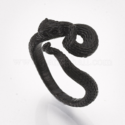 Кольцо для манжеты из электрофореза, змея, чёрные, размер США 8 1/2 (18.5 мм)
