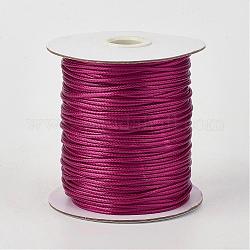 Cordon en polyester ciré coréen écologique, support violet rouge, 0.5mm, environ 169.51~174.98 yards (155~160 m)/rouleau