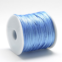 Nylon Thread, Rattail Satin Cord, Cornflower Blue, about 1mm, about 76.55 yards(70m)/roll