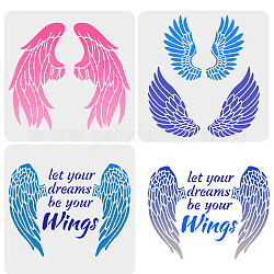 FINGERINSPIRE 3PCS Angel Wings Stencils 30x30cm Plastic Wings Stencil Template 4 Pairs of Wings Pattern Large Stencil DIY Wall Craft Stencils for Tiles Canvas Furniture Windows Decor