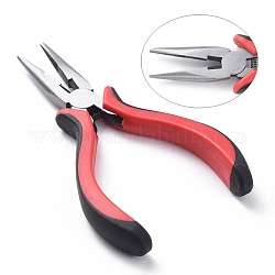 Carbon Steel Jewelry Pliers, Wire Cutter Pliers, Chain Nose Pliers, Serrated Jaw, Polishing, Platinum, 135mm
