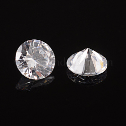 Cabochons de circonio cúbico, Grado A, facetados, diamante, Claro, 4x2.5mm