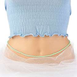 Taillenperlen, Stretch-Taillenketten aus Acrylperlen für Damen, hellgrün, 31.65 Zoll (80.4 cm), Perlen: 4 mm