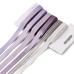 18 ヤード 6 スタイルのポリエステル リボン  DIY手作りクラフト用  髪のちょう結びとギフトの装飾  紫のカラーパレット  プラム  3/8~1/2インチ（9~12mm）  約3ヤード/スタイル