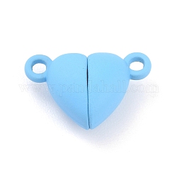 Corchetes magnéticos de aleación, corazón, azul claro, 15x9.5x6mm, agujero: 1.5 mm