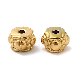 304 Stainless Steel Beads, Cube with Heart, Real 18K Gold Plated, 6x4.5mm, Hole: 1.6mm