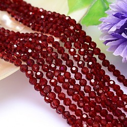 Imitation Austrian Crystal Bead Strands, Grade AAA, Faceted(32 Facets) Round, Red, 8mm, Hole: 0.9~1mm, about 50pcs/strand, 15.7 inch