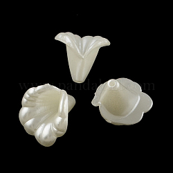 Цветок абс пластика имитация жемчуга шишки, кремово-белые, 15x14x14 мм, отверстие : 1.5 мм