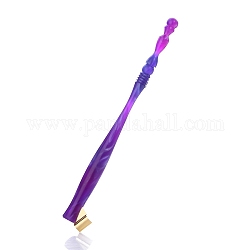 Porte-stylo plume oblique calligraphie en résine, avec bride en laiton amovible, violet, 17 cm