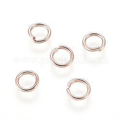 304 in acciaio inox anelli di salto aperto, oro roso, 20 gauge, 5x0.8mm, diametro interno: 3.5mm