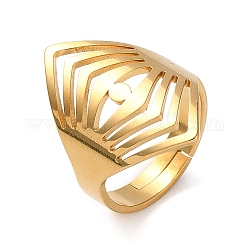 304 полое регулируемое кольцо из нержавеющей стали, золотые, глаз, размер США 6 (16.5 мм), широк: 4~24 мм