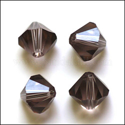 Perles d'imitation cristal autrichien, grade AAA, facette, Toupie, gris foncé, 4.55x5mm, Trou: 0.7~0.9mm