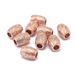 Rack Plating Brass European Beads, Large Hole Beads, Long-Lasting Plated, Barrel, Rose Gold, 11.5x8mm, Hole: 4mm