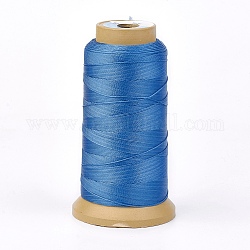 Fil de polyester, pour la fabrication de bijoux en fabrication, Dodger bleu, 0.25mm, environ 700 m / bibone 