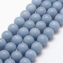 Натуральные ангельские бусины, ангидритные шарики, круглые, светло-стальной синий, 12 мм, отверстие : 1 мм, около 34 шт / нитка, 16.1 дюйм
