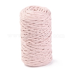 Cotton String Threads, for DIY Crafts, Gift Wrapping and Jewelry Making, Misty Rose, 3mm, about 150m/roll
