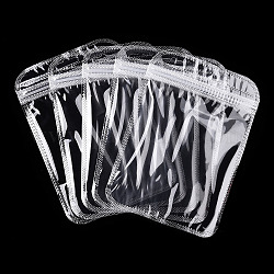 Sacchetti con chiusura a zip in plastica trasparente, sacchetti per imballaggio risigillabili, rettangolo, chiaro, 15x10.5x0.02cm, spessore unilaterale: 2.3 mil (0.06 mm)