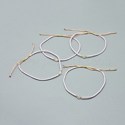 Bracelets réglables en quartz tressé de quartz rose naturel, avec cordon en nylon et perles de rocailles / perles heishi, 4.3~7.95 cm, 1.5mm