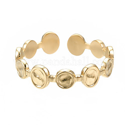 304 плоская круглая открытая манжета из нержавеющей стали, массивное кольцо для женщин, золотые, размер США 7 (17.3 мм)