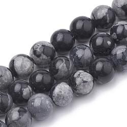 Perles d'obsidienne synthétique en flocon de neige, ronde, 10mm, Trou: 1mm, Environ 40 pcs/chapelet, 15.7 pouce