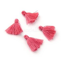 Polycotton(Polyester Cotton) Tassel Pendant Decorations, Light Coral, 18~21x5~6mm