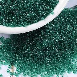 Perline rotonde miyuki rocailles, perline giapponesi, (rr147) smeraldo trasparente, 15/0, 1.5mm, Foro: 0.7 mm, circa 27777pcs/50g