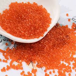 Transparent Colours Glass Seed Beads, Cylinder, Coral, 2x2mm, Hole: 1mm