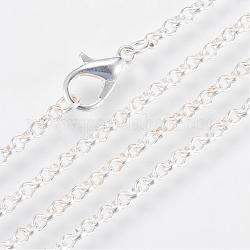 Железные цепочки Роло изготовление ожерелий, с омаром застежками, пайки, серебристый цвет, 29.5 дюйм (75 см)