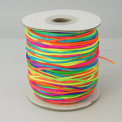Нейлоновая нить, нейлон ювелирные изделия шнур для браслетов, делая, круглые, красочный, 1 мм диаметром, 225 ярдов / рулон