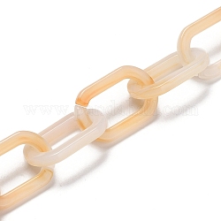 Cadenas de clips de acrílico hechos a mano, para la fabricación de la joya, naranja, link: 22.5x15x3 mm, 39.37 pulgada (1 m) / hebra